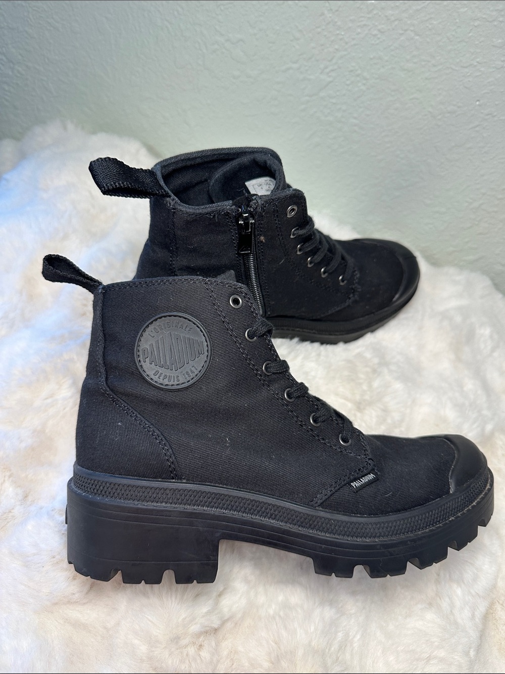 Palladium Pallabase Twill Canvas Combat Boots | NWOT - Picture 5 of 10